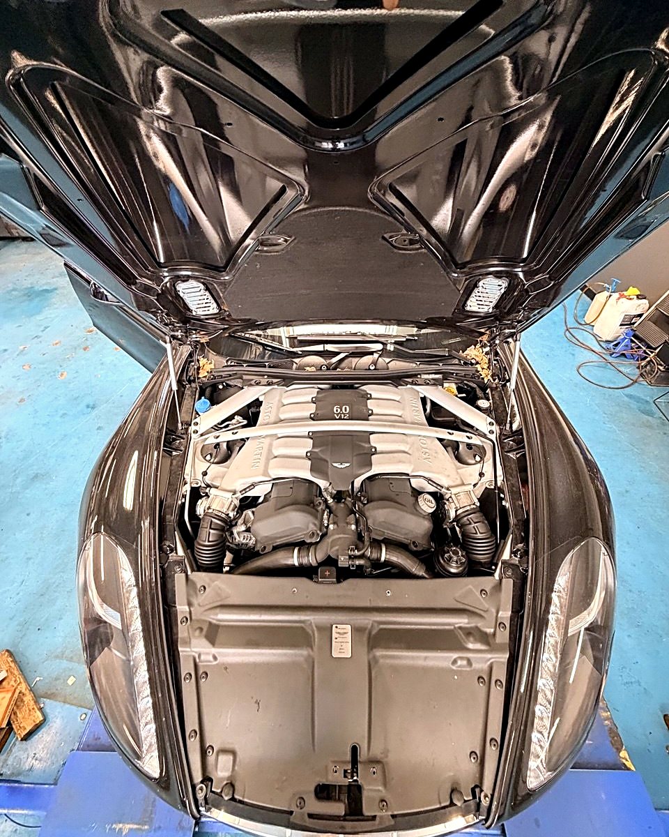 Aston Martin 6.0 V12 engine bay