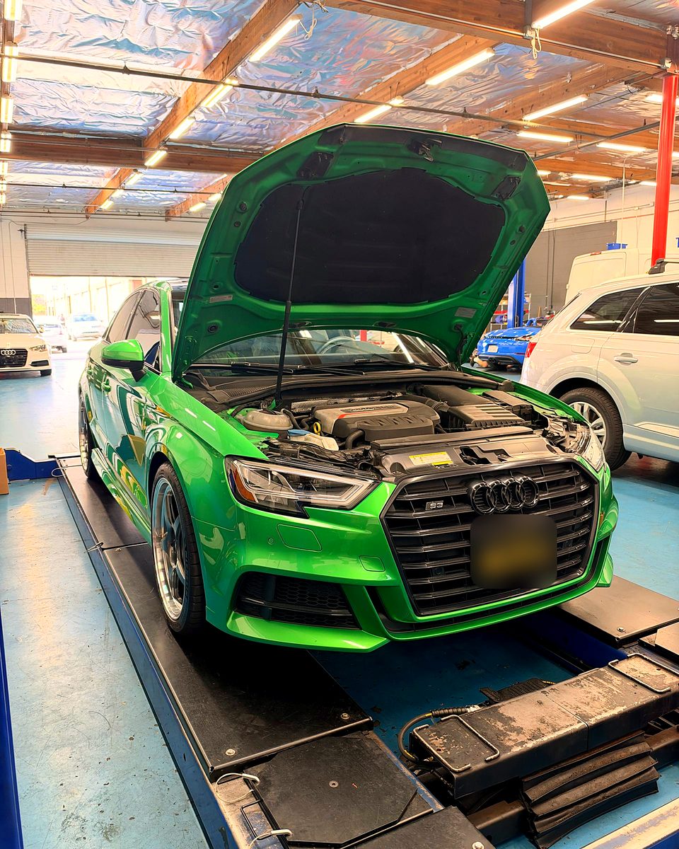 Audi S3 on the alignment rack