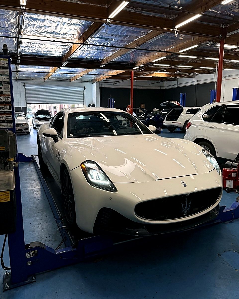 Maserati GranTurismo on the lift